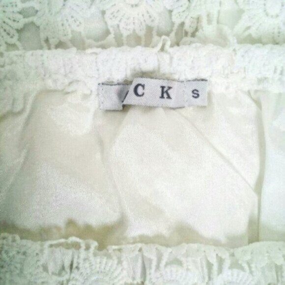 Ack Boho Festival Lace Strapless Cover-up Romper White Sizes Small And Medium - Picture 5 of 6